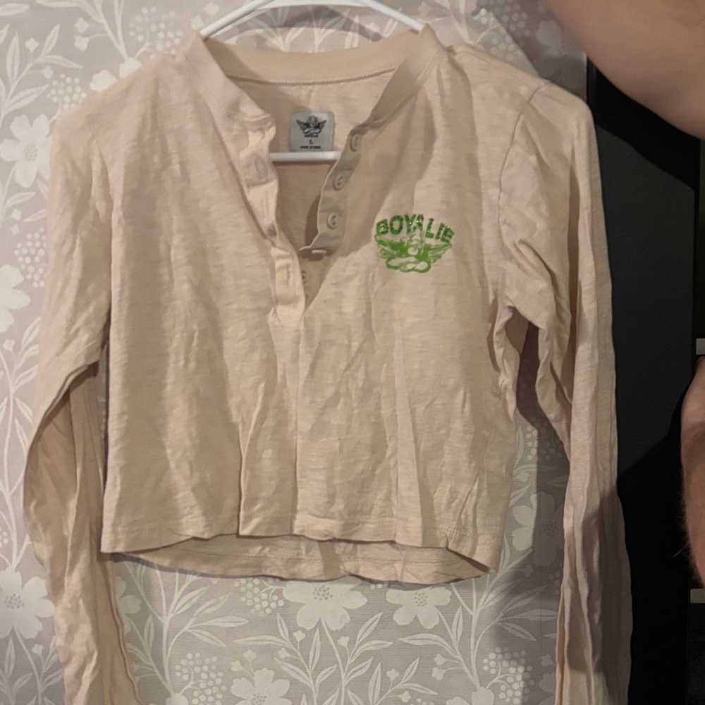 Cream Long Sleeve womens Shirt